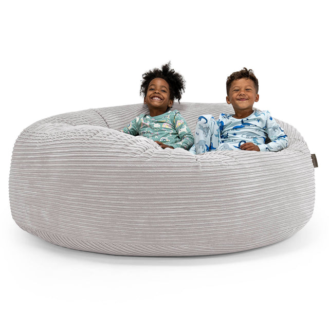 Enorme Kinderzitzak Gezinsformaat 3-14 jaar oud - Corduroy Aluminium Zilver 01