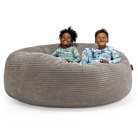 Enorme Kinderzitzak Gezinsformaat 3-14 jaar oud - Corduroy Graphite Grijs 01