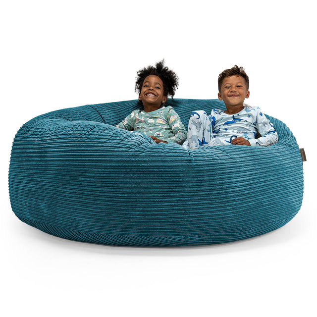 Enorme Kinderzitzak Gezinsformaat 3-14 jaar oud - Corduroy Teal 01