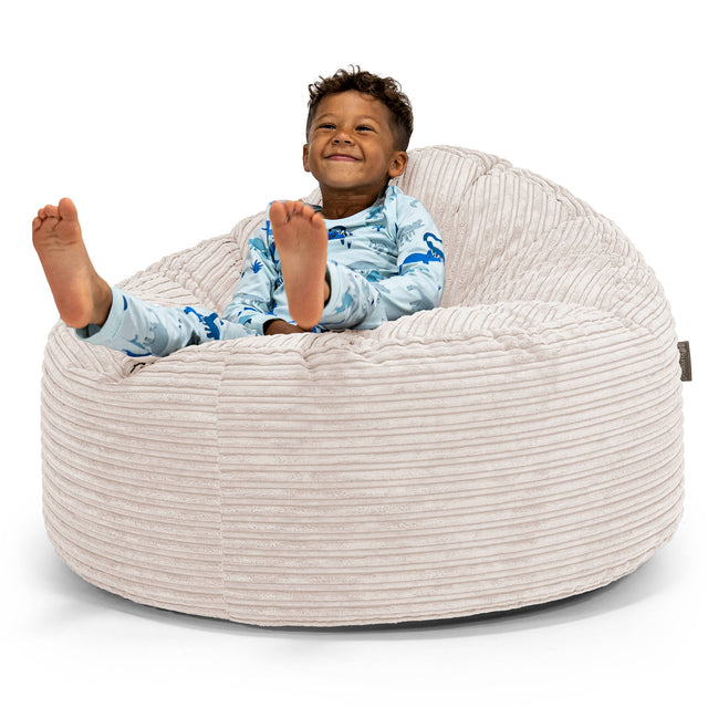 Enorme Snuggle-kinderzitzak 3-8 jaar oud - Corduroy Ivoor 01