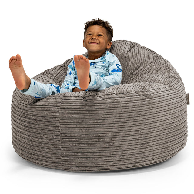 Enorme Snuggle-kinderzitzak 3-8 jaar oud - Corduroy Graphite Grijs 01