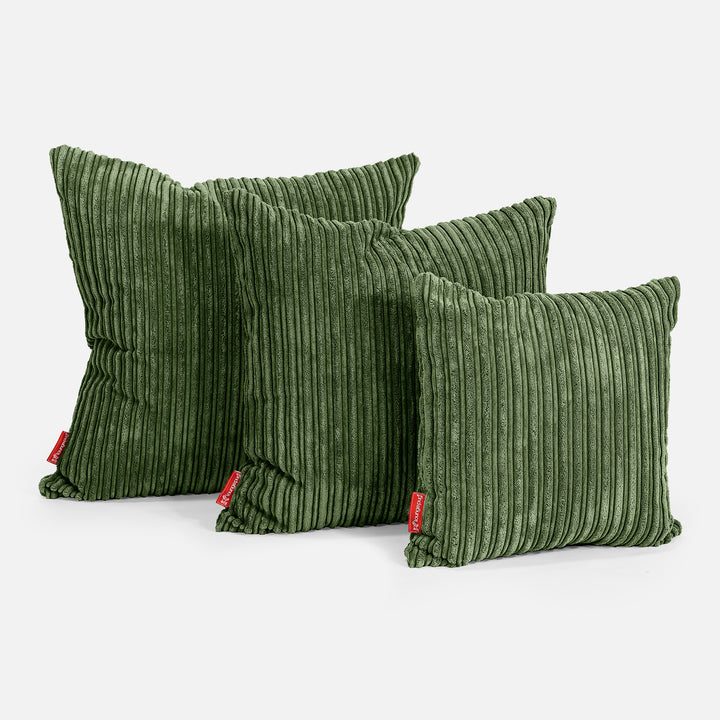 Extra Grote Kussenhoes 70 x 70cm - Corduroy Bosgroen 02