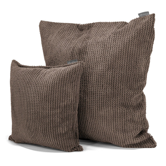 Extra Grote Kussen 70 x 70cm - Pompom Chocolade 02