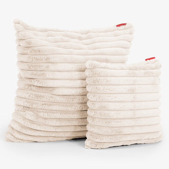 Extra Grote Kussenhoes 70 x 70cm - Ultra Pluche Corduroy Crème 02