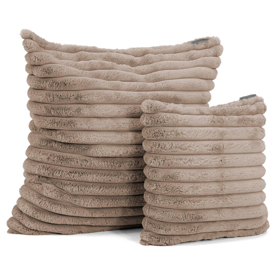 Extra Grote Kussenhoes 70 x 70cm - Ultra Pluche Corduroy Mink 02