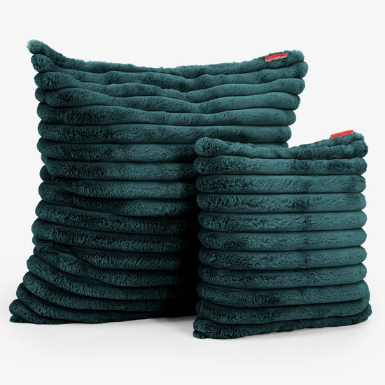 Extra Grote Kussenhoes 70 x 70cm - Ultra Pluche Corduroy Teal 02