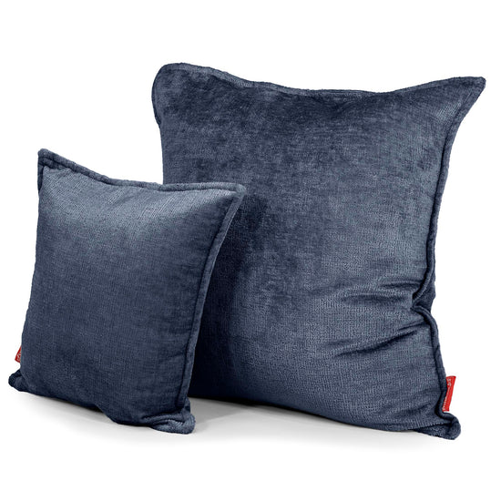Extra Grote Kussenhoes 70 x 70cm - Chenille Marineblauw 02