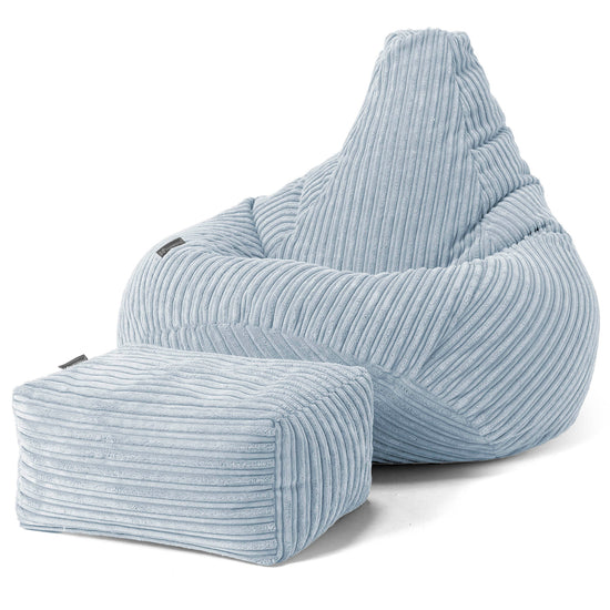 Gaming Kinderzitzakstoel 6-14 jaar oud - Corduroy Baby Blauw 02