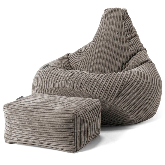 Gaming Kinderzitzakstoel 6-14 jaar oud - Corduroy Graphite Grijs 02