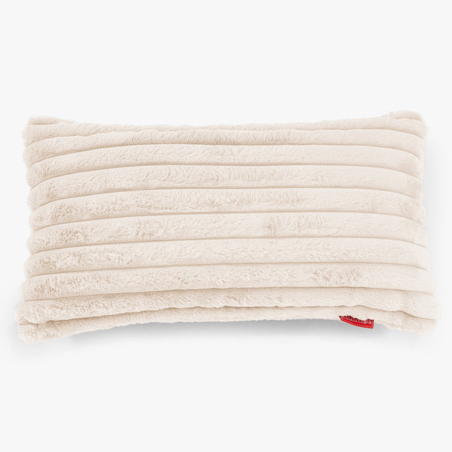 Gigantische Langwerpige Kussenhoes 40 x 80cm - Ultra Pluche Corduroy Crème 01