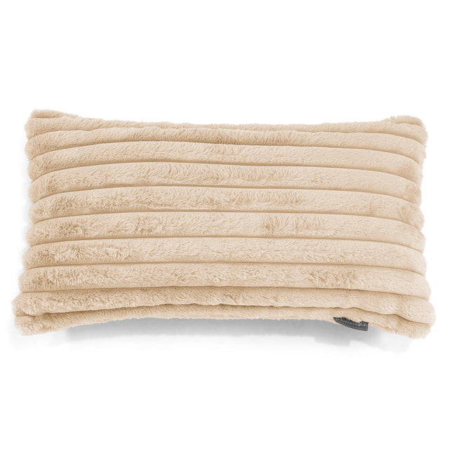 Gigantische Langwerpige Kussenhoes 40 x 80cm - Ultra Pluche Corduroy Crème 01