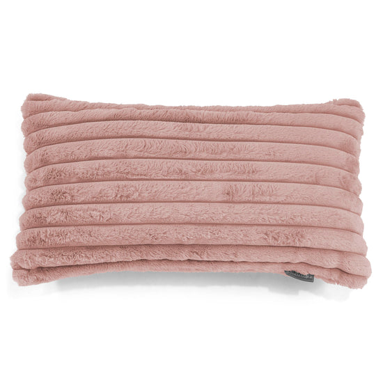 Gigantische Langwerpige Kussenhoes 40 x 80cm - Ultra Pluche Corduroy Stoffig Roze 01