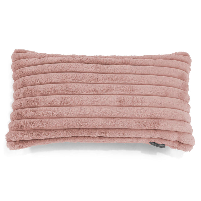 Gigantische Langwerpige Kussenhoes 40 x 80cm - Ultra Pluche Corduroy Stoffig Roze 01