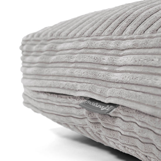 Groot Vloerkussen - Corduroy Aluminium Zilver 02