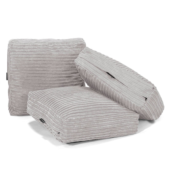 Groot Vloerkussen - Corduroy Aluminium Zilver 04