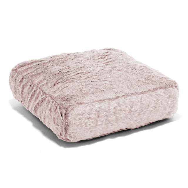 Groot Vloerkussen - Nepkonijnenbont Stoffig Roze 01