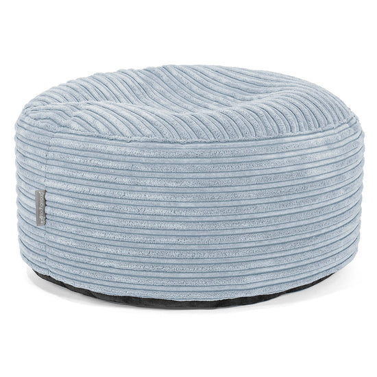 Grote Ronde Voetenbank - Corduroy Baby Blauw 01