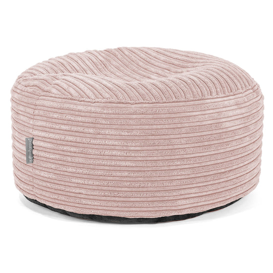 Grote Ronde Voetenbank - Corduroy Blozen Roze 01