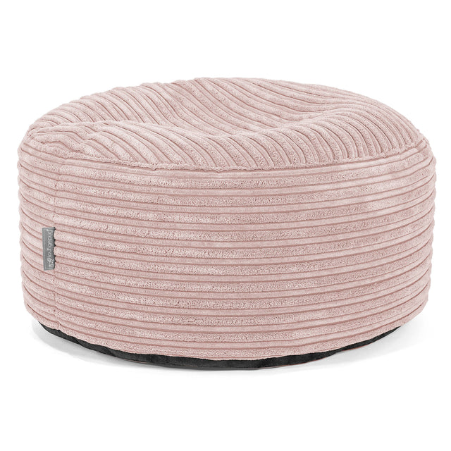 Grote Ronde Voetenbank - Corduroy Blozen Roze 01