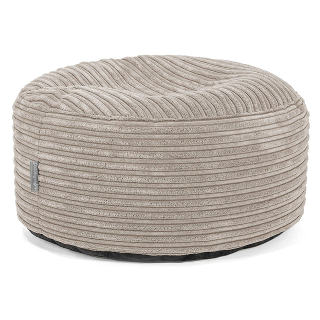 Grote Ronde Voetenbank - Corduroy Mink 01