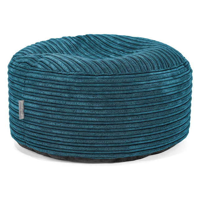 Grote Ronde Voetenbank - Corduroy Teal 01