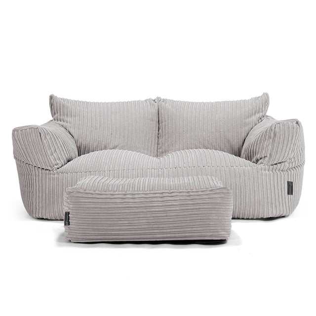 Josephine Zitzak Bank - Corduroy Aluminium Zilver 02