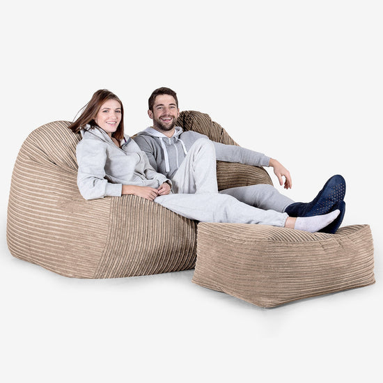 Grote Zitzak Bank - Corduroy Zand 03