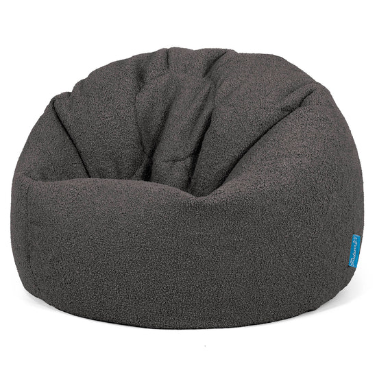 Kinder Klassieke Zitzak Stoel 1-5 jaar oud - Boucle Graphite Grijs 01