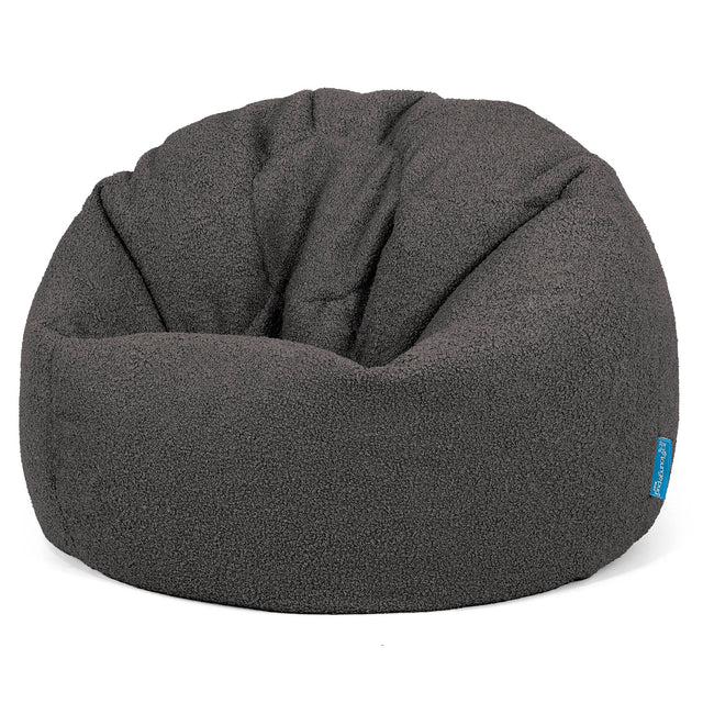 Kinder Klassieke Zitzak Stoel 1-5 jaar oud - Boucle Graphite Grijs 01
