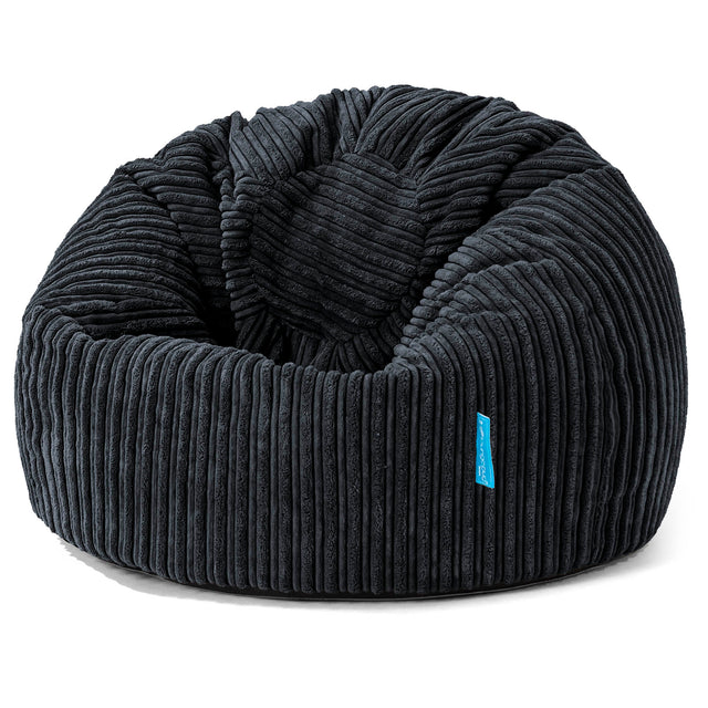 Kinder Klassieke Zitzak Stoel 1-5 jaar oud - Corduroy Zwart 01
