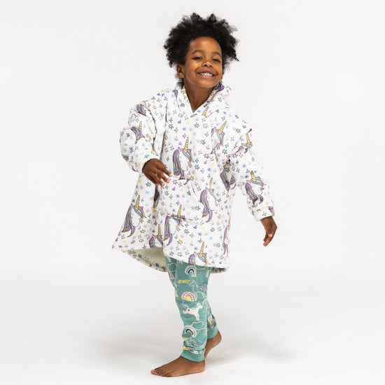 Kinder Oversized Hoodie-deken Sweatshirt - Minky Eenhoorn 02