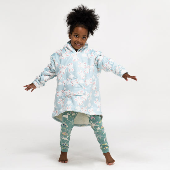 Kinder Oversized Hoodie-deken Sweatshirt - Minky Konijn 01