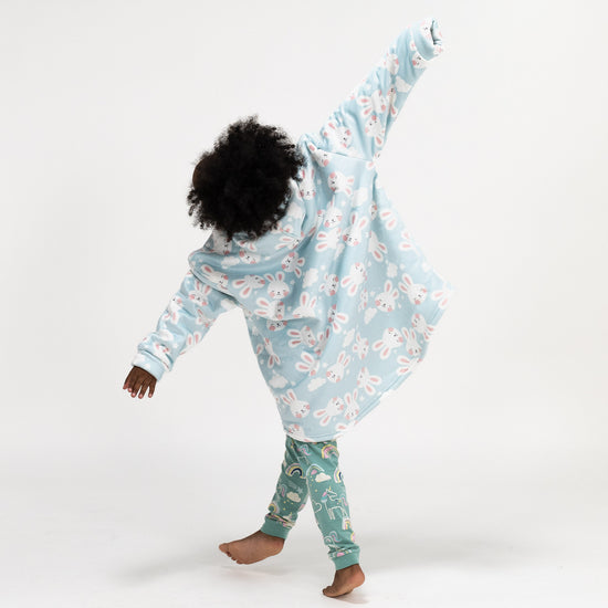 Kinder Oversized Hoodie-deken Sweatshirt - Minky Konijn 04