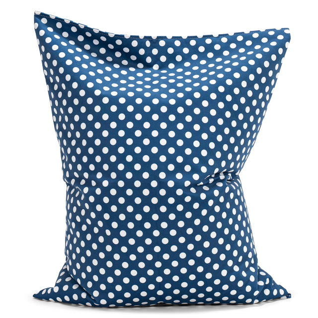 Kinder Zitzak Vloerkussen - Afdruk Blauw Polka Dot 01