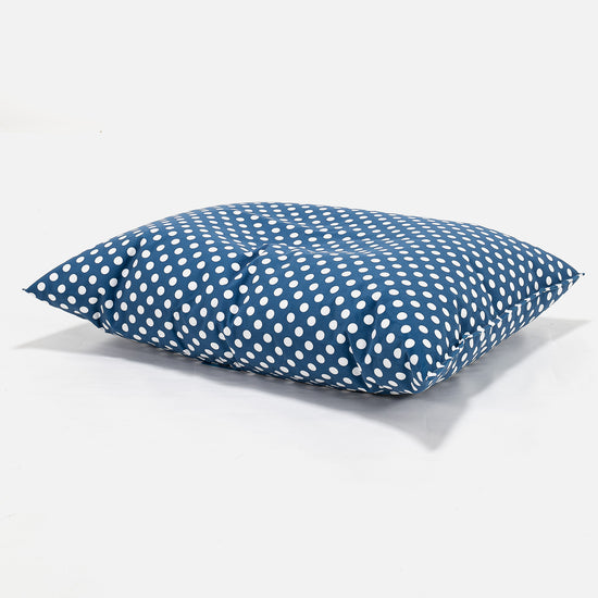 Kinder Zitzak Vloerkussen - Afdruk Blauw Polka Dot 02