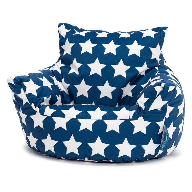 Kleuterfauteuil Zitzak 1-3 jaar oud - Afdruk Blauw Ster 01
