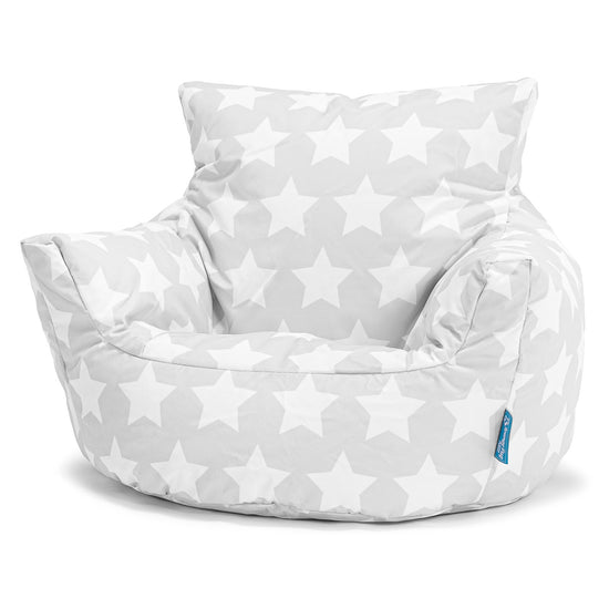 Kleuterfauteuil Zitzak 1-3 jaar oud - Afdruk Grijs Ster 01