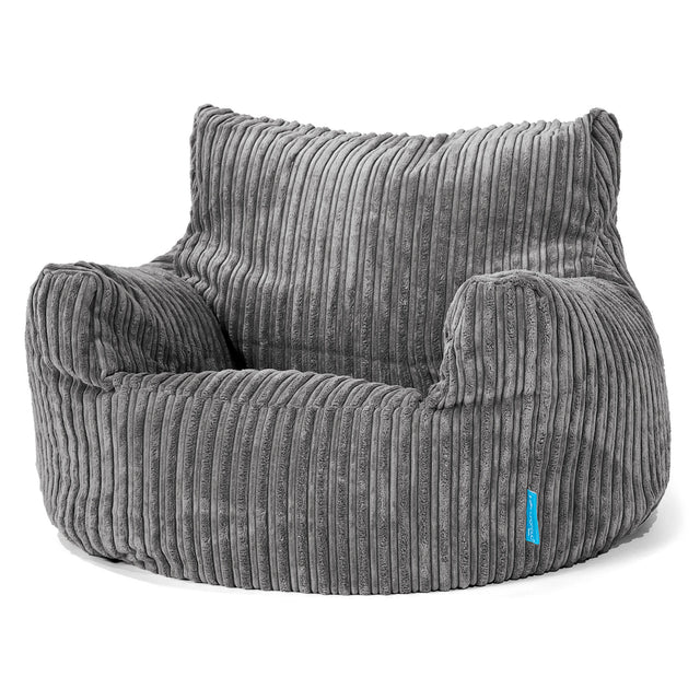 Kinderfauteuil Zitzak 3-8 jaar oud - Corduroy Steelgrijs 01