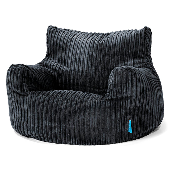 Kinderfauteuil Zitzak 3-8 jaar oud - Corduroy Zwart 01