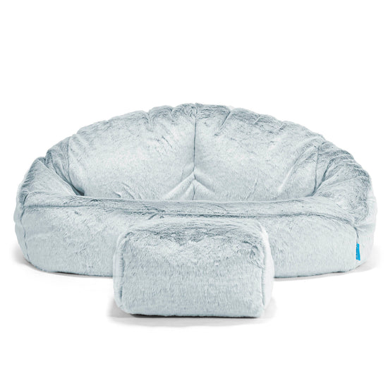 Kinderzitzakbank Bubble - Nepkonijnenbont Stoffig Blauw 02