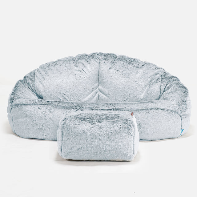 Kinderzitzakbank Bubble - Nepkonijnenbont Stoffig Blauw 02