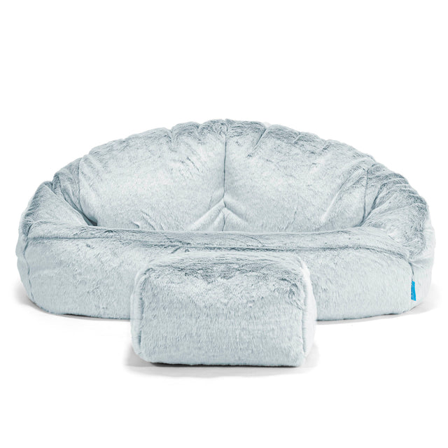 Kinderzitzakbank Bubble - Nepkonijnenbont Stoffig Blauw 02