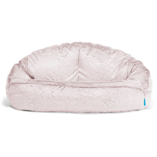 Kinderzitzakbank Bubble - Nepkonijnenbont Stoffig Roze 01
