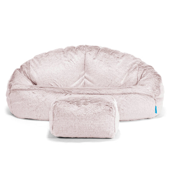 Kinderzitzakbank Bubble - Nepkonijnenbont Stoffig Roze 02