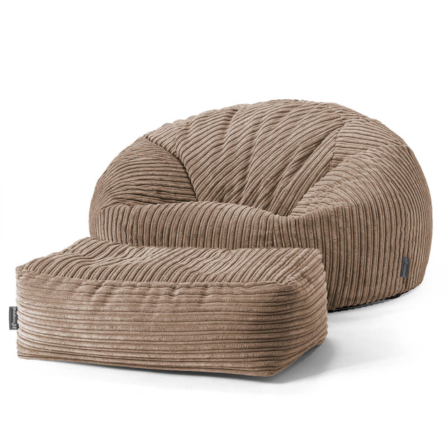Klassieke Zitzak Stoel Bank - Corduroy Mocha Bruin 02
