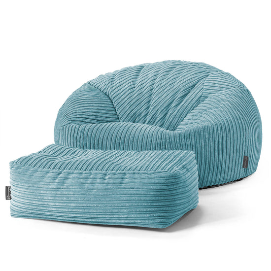 Klassieke Zitzak Stoel Bank - Corduroy Petrol 02
