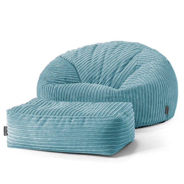 Klassieke Zitzak Stoel Bank - Corduroy Petrol 02