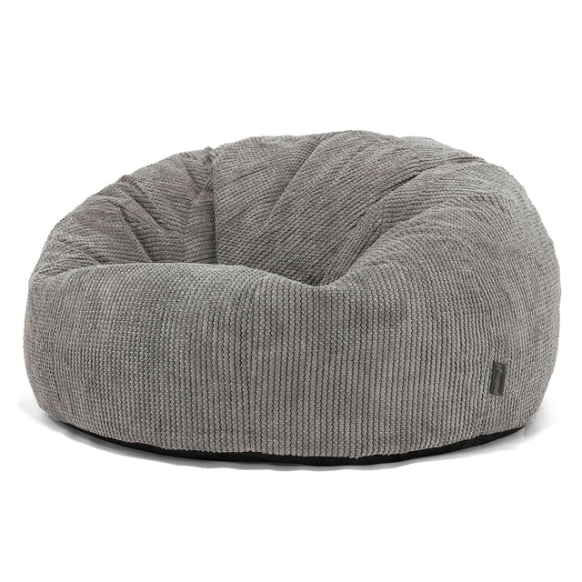 Klassieke Zitzak Stoel Bank - Pompom Antraciet 01
