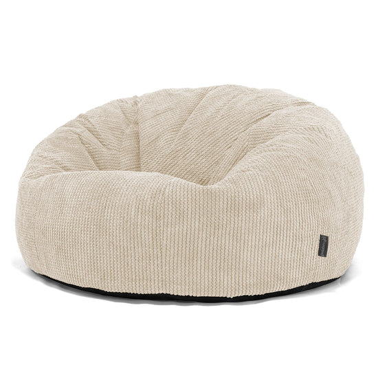 Klassieke Zitzak Stoel Bank - Pompom Crème 01