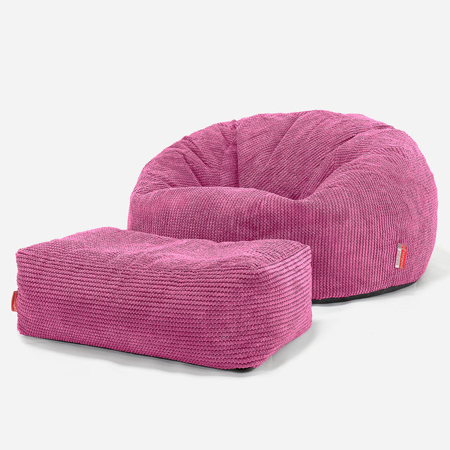 Klassieke Zitzak Stoel Bank - Pompom Roze 02